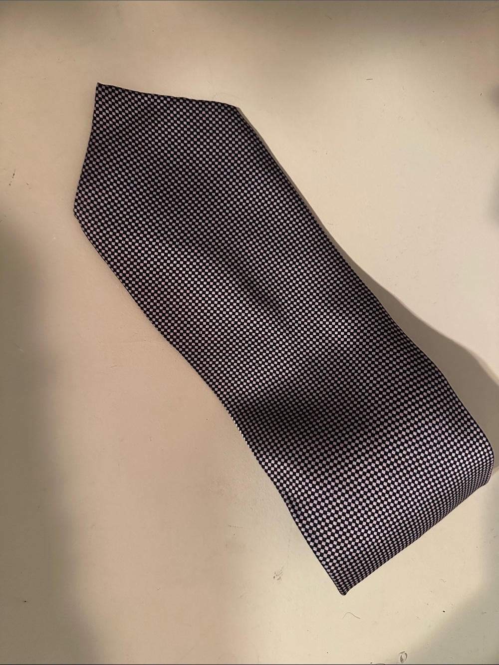 Classic Black & White Checkered Men's Tie